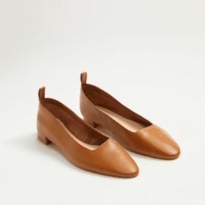 Mango Leather flat shoes